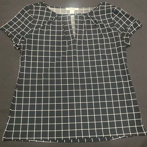 White House Black Market womens black blouse with stripe design size M